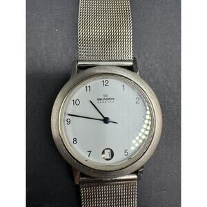 Skagen 16LSSW Ladies Date Quartz Watch 34mm Ultra Slim WR 100FT Mesh Band